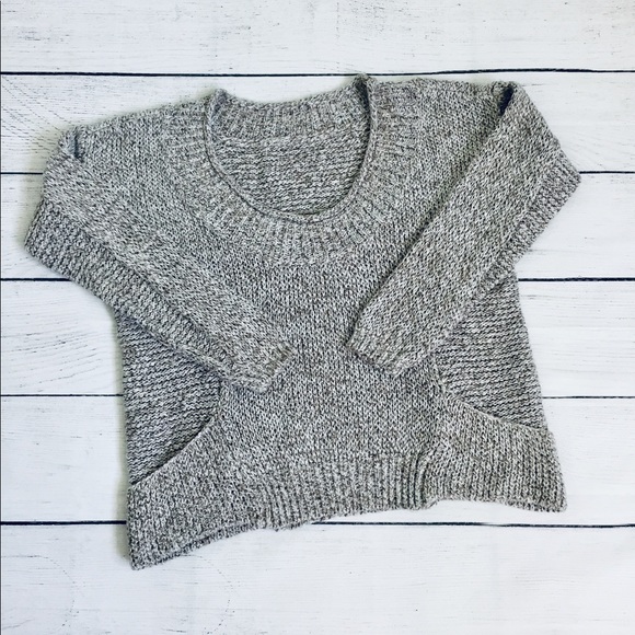 no brand Sweaters - Gray/beige salt&pepper texture crop sweater xs
